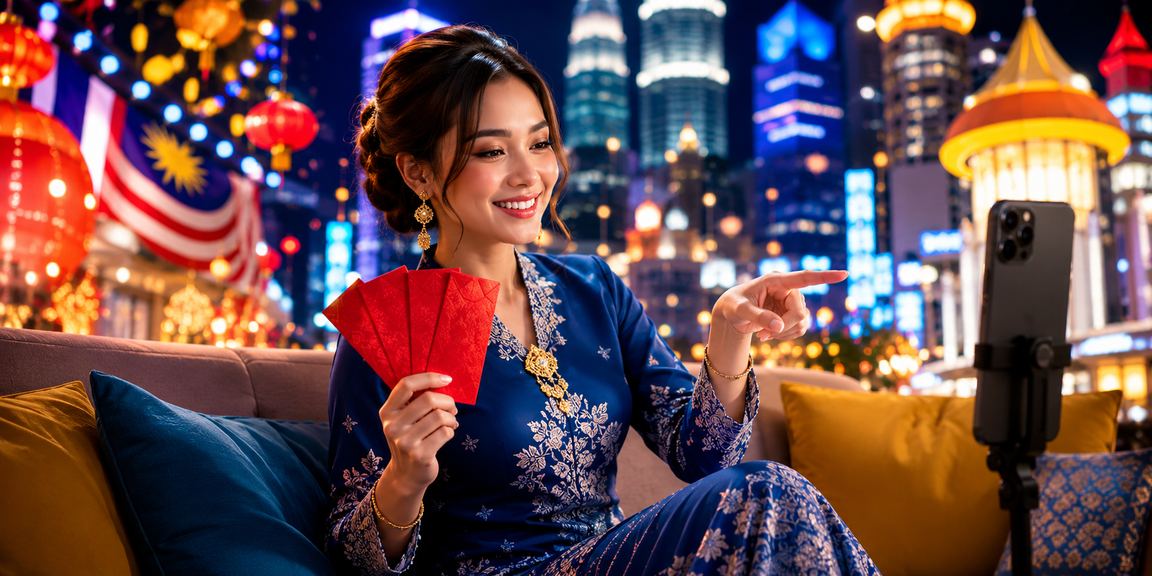 Pengguna berbaju kurung menerima bonus sampul merah di Kuala Lumpur melalui 525i