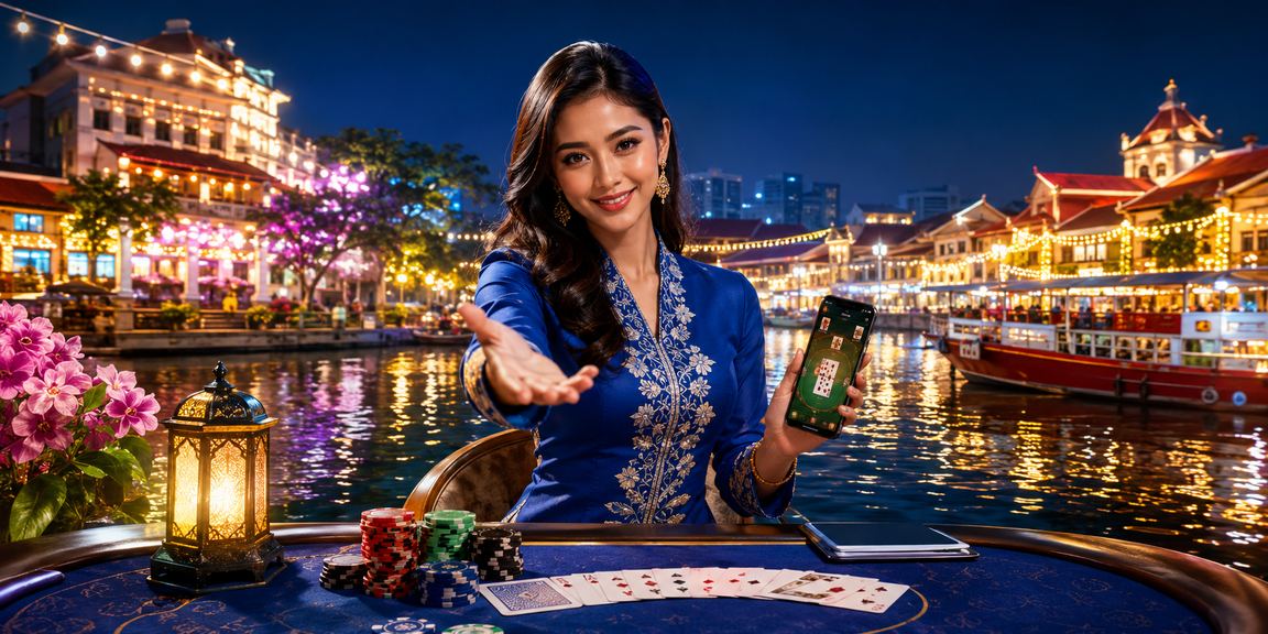 Pemain poker berbaju kurung menikmati permainan kasino di Melaka melalui 525i